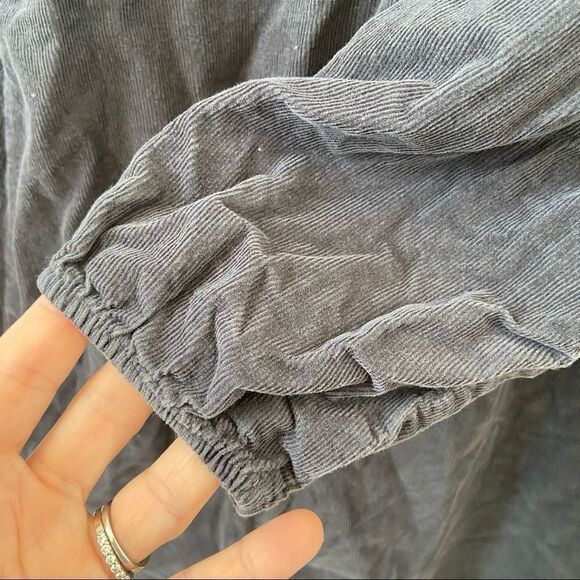 Olive Juice Dress Grey Long Sleeve Corduroy Button Back Size 7 - Picture 4 of 6